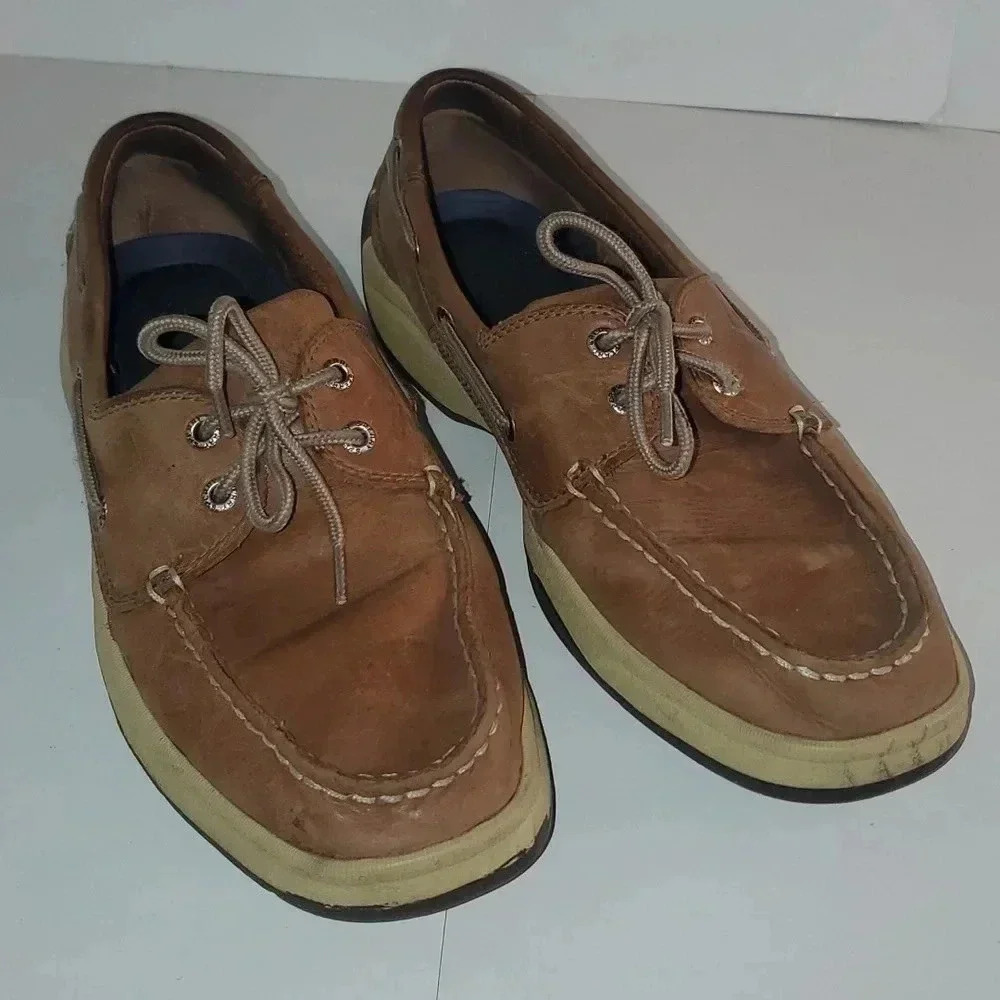 Sperry Intrepid 2 Eye Boat Shoe Moc Silhouette Dark Tan Sz 11.5 M Mens - Picture 2 of 12